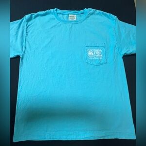 Southern Fried Cotton Aqua Pocket T “Sweet Southern Thing”Medium Good condition